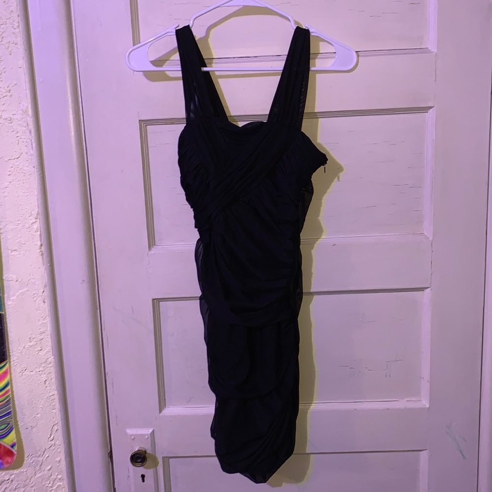 Way In Black Mesh Formal Dress